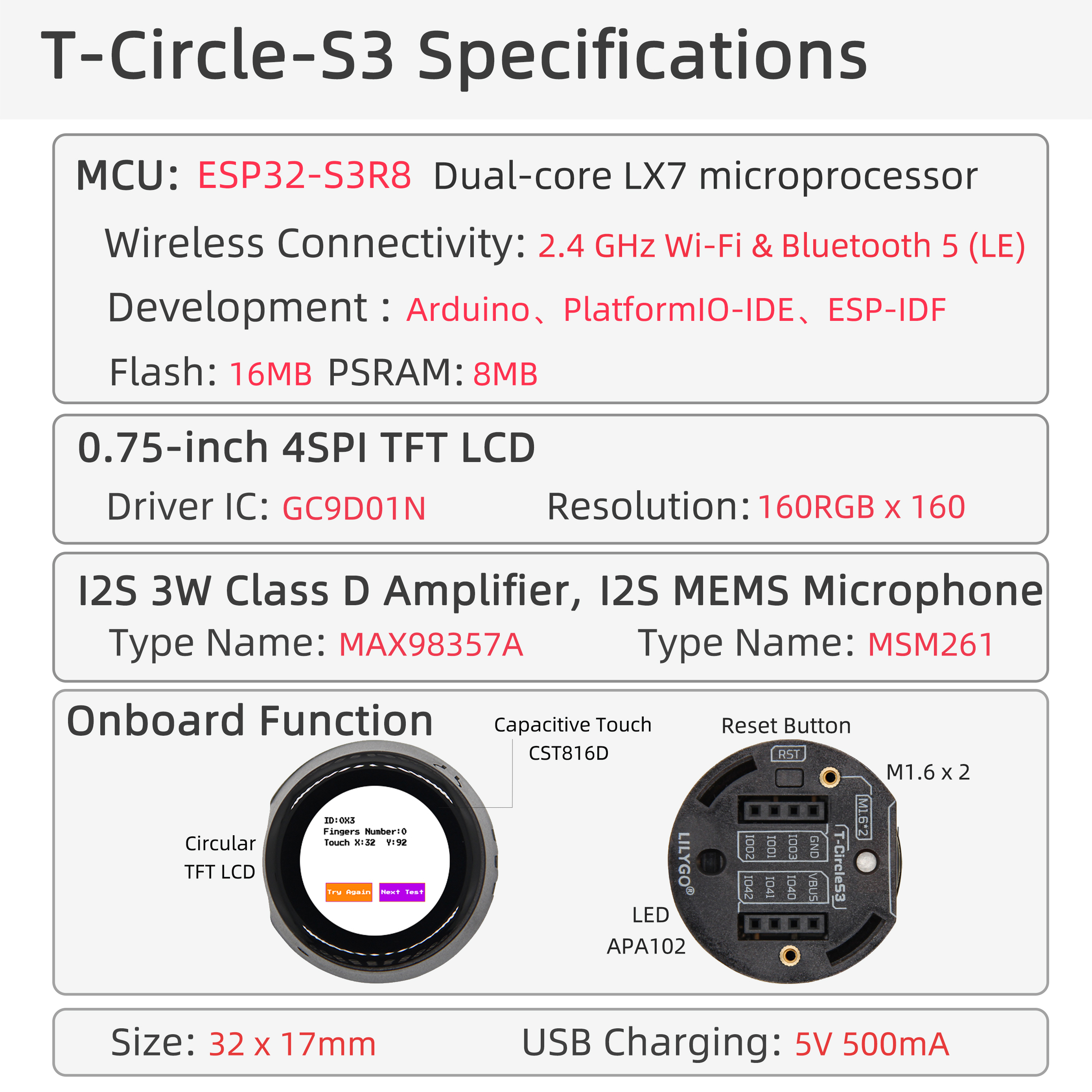 T-Circle S3 pin diagram
