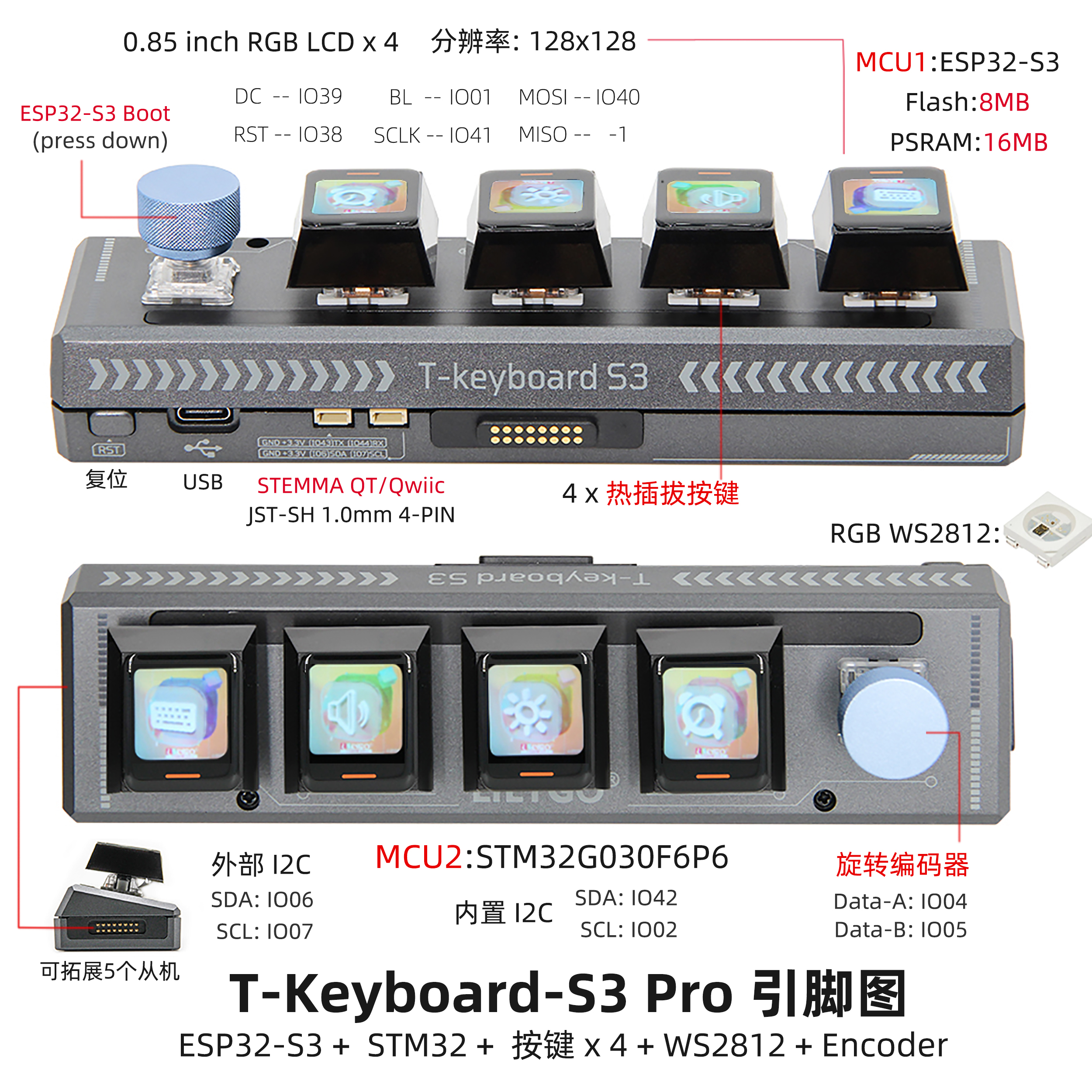 T-Keyboard S3 Pro 引脚图