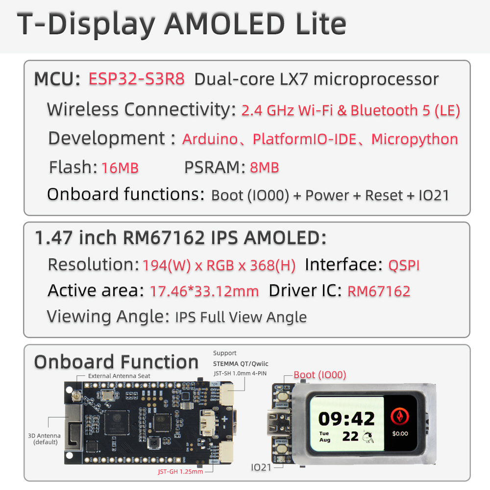 T-Display-AMOLED-Lite Specifications