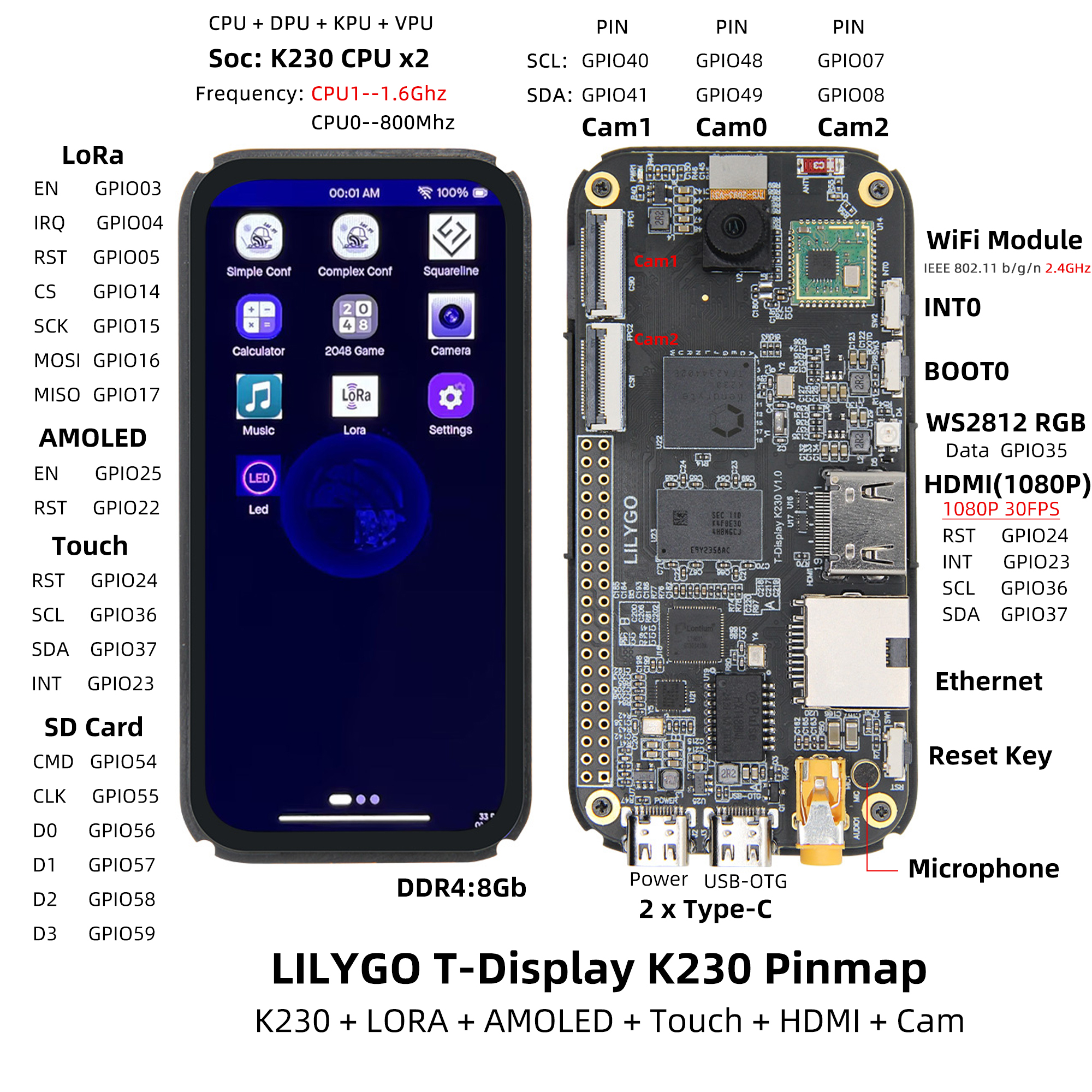 T-Display K230 pin diagram