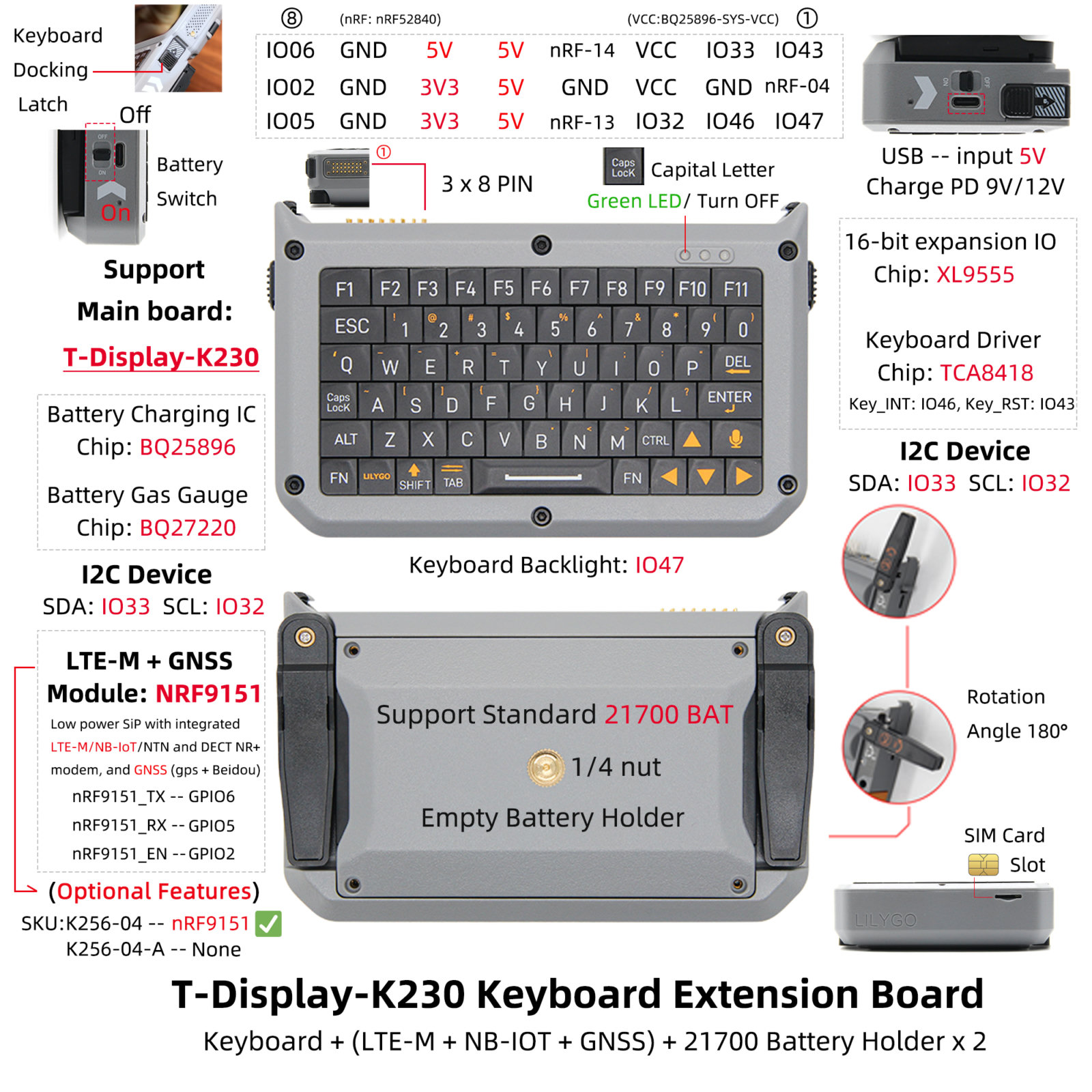 T-Display K230 键盘扩展板