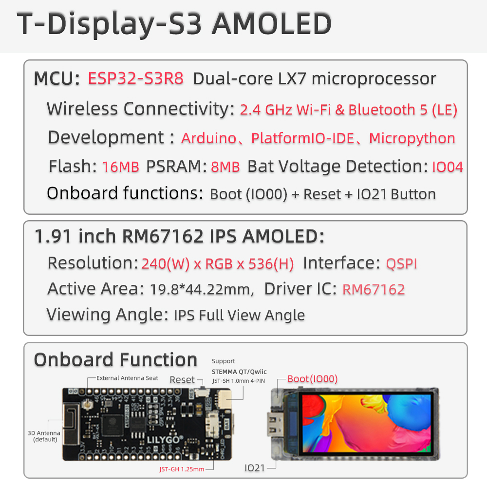 T-Display-S3-AMOLED Specifications
