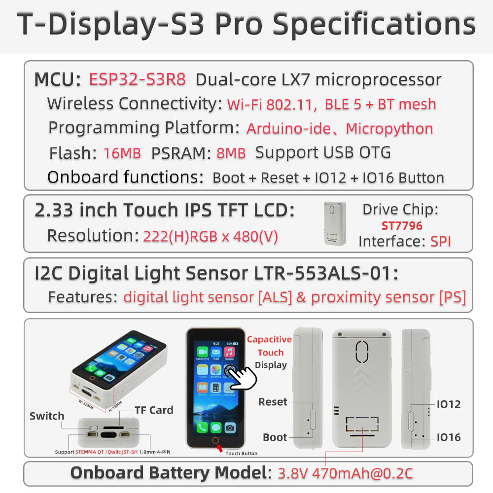 T-Display S3 Pro 概述图