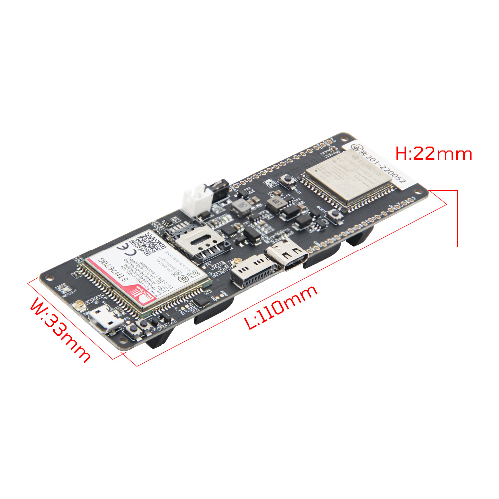 T-SIM7670G-S3 dimensions