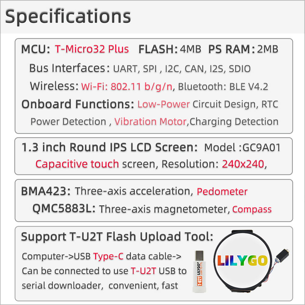 T-Watch 2021 specifications